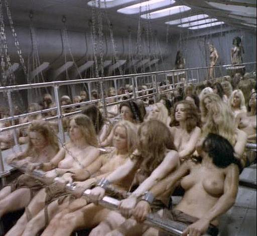 Naked Chained Female Galley Slaves.