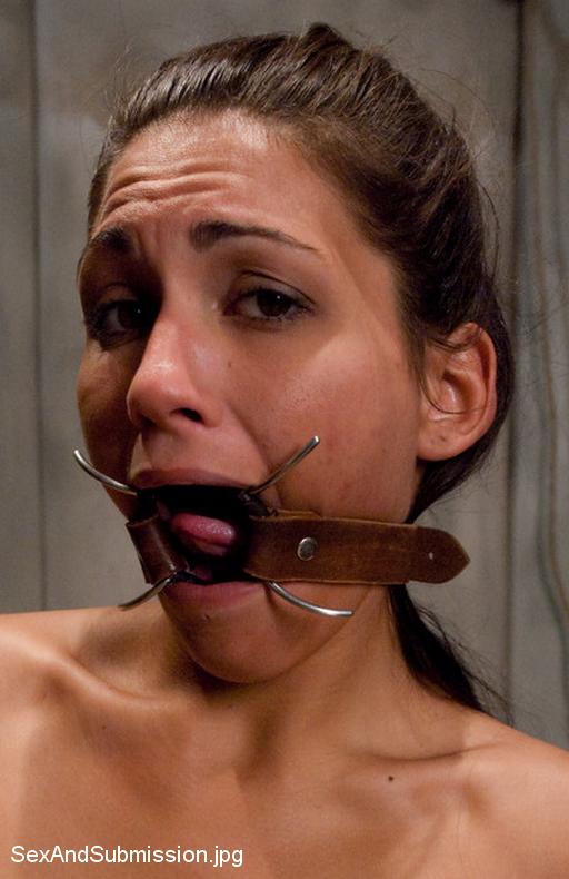 Spider Gag Bondage Blowjob. 