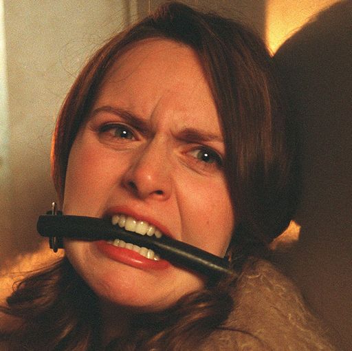 TV actress Debra Stephenson gagged in Bad Girls