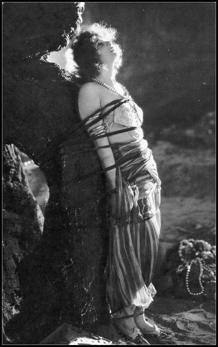 Betty Blythe in vintage movie bondage