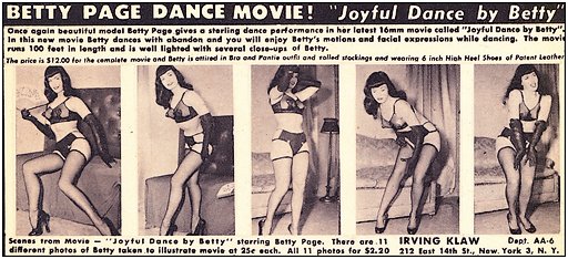 five betty page stills