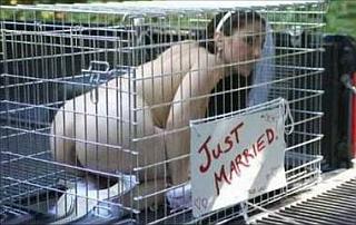 bondage bride in a cage