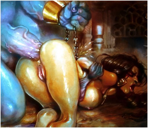 Jasmine chained and buttfucked by a blue genie