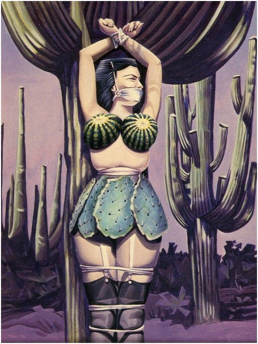 cactus bondage postcard