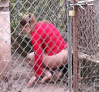 caned girl locked back up