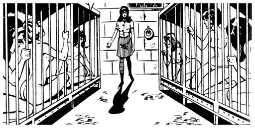 caged women in a basement fumetti