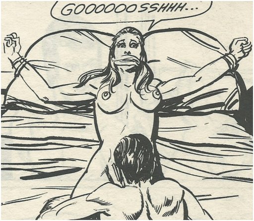 bondage cunnilingus for a gagged woman in an Italian comic