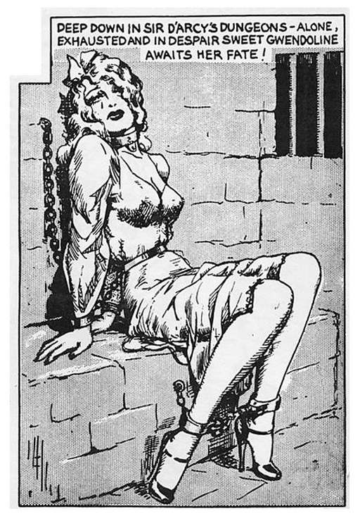 Gwendoline chained in the dungeon
