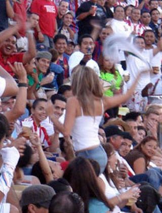 soccar hooligan girl teases the crowd