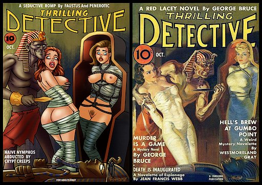 bondage mummies pulp cover improved by Penerotic with more nudity