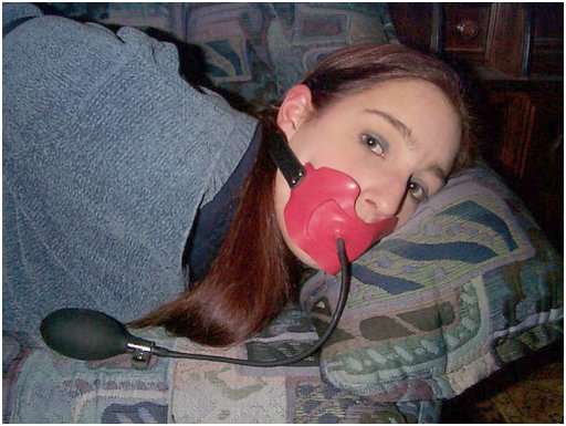 gagged with an inflatable gag
