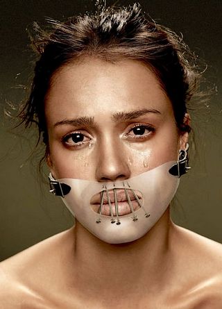 Jessica Alba gagged and in tears