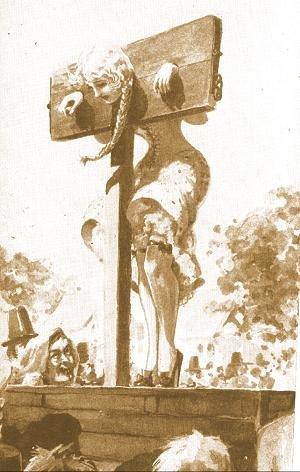 woman in pillory