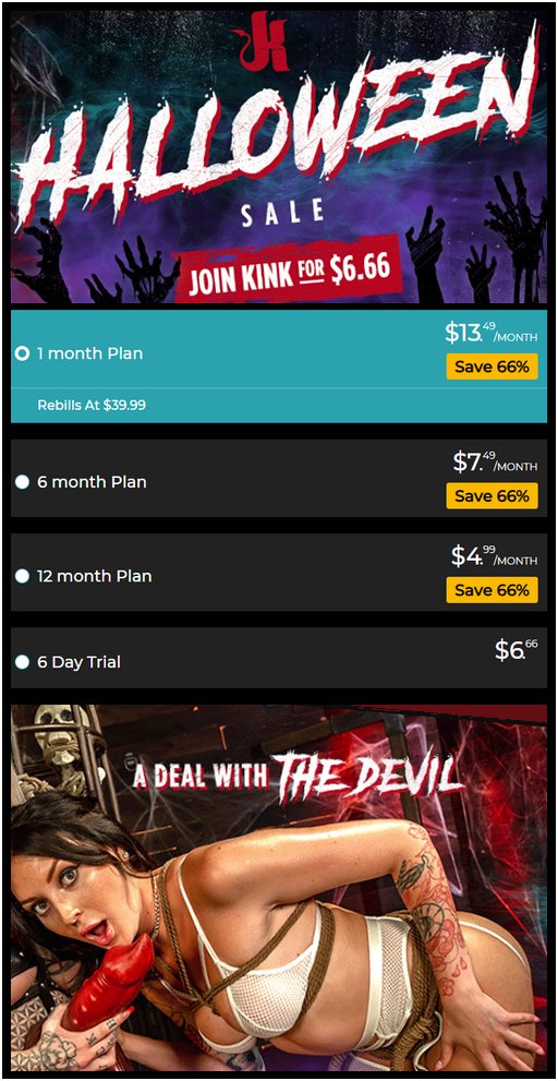 kink prime sixty-six percent off sale for Halloween 2022