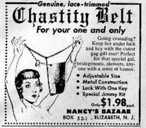 gag gift chastity belt for crusaders only