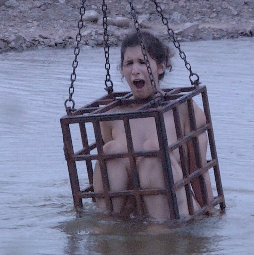 marina shrieks as the cold water rises around her naked helpless body
