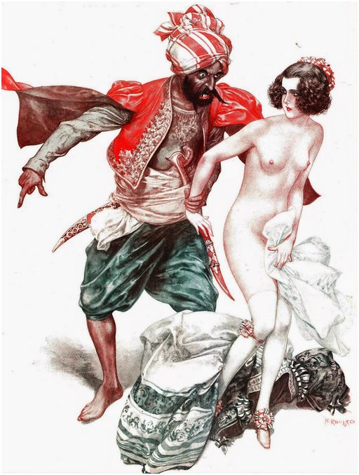 moorish pirate grabs a pretty girl