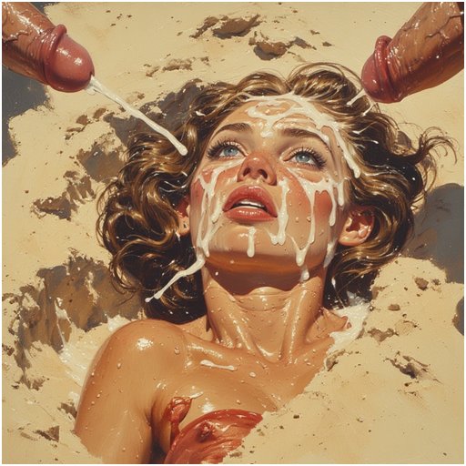 penis pit woman gets white jizz on her face and hair