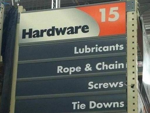 bdsm sex toys at your local hardware store