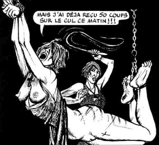 chained woman being whipped