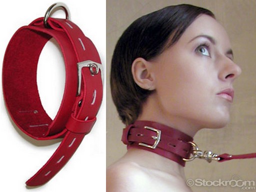red leather collar
