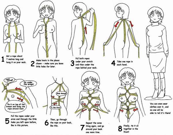 anime style rope harness instructions