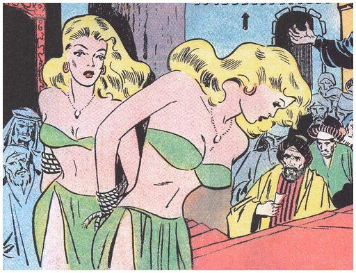 two pretty blonde slaves being auctioned to a crowd of horny Arabs