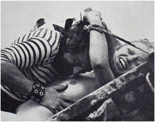 tied and raped in a vintage French erotic horror movie