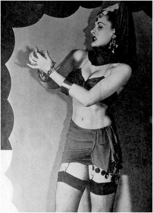 harem slavegirl burlesque dancer with shackles on her wrists