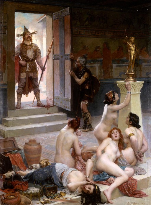 five naked slavegirls among the loot