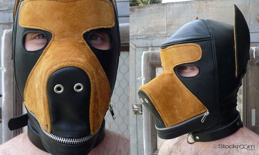 dog face bondage hood and muzzle