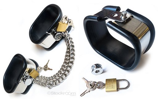 stainless steel and rubber cuffs