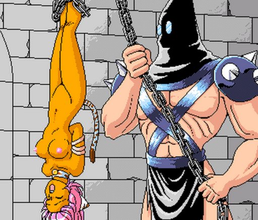 catgirl salve pink suspended naked by the executioner/torturer