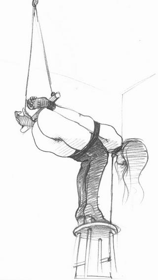 bondage girl on stool