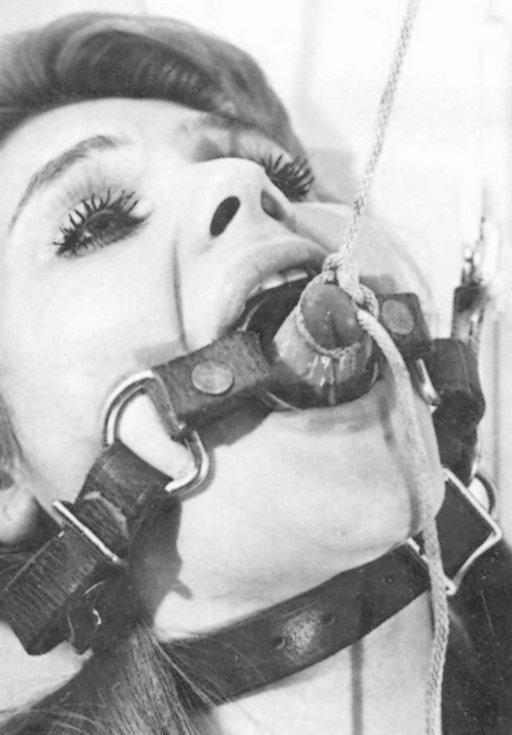 ring gagged and her tongue painfully tied up with clothesline