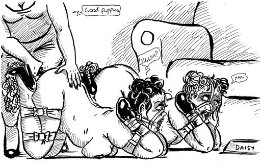 two puppygirls anal insertion